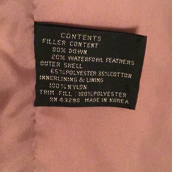 Gallery Long Down Coat Sz. 12 80% Down, 20% Waterfowl Feathers Purple 51” long. - Picture 7 of 8